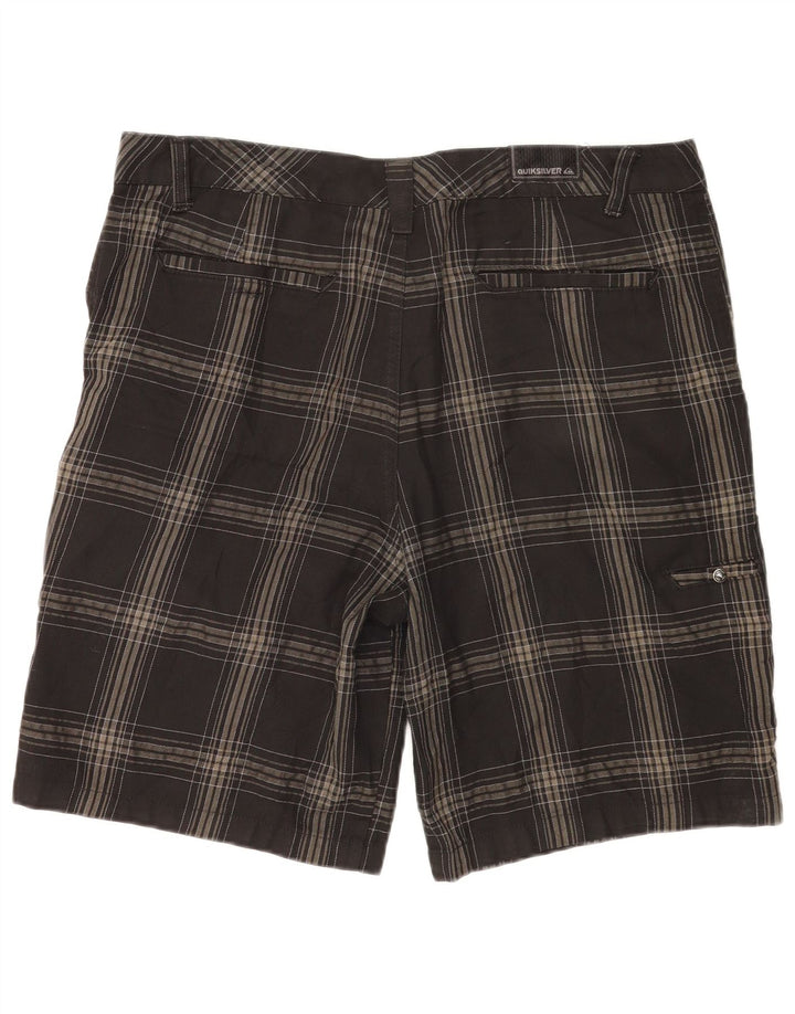 Quiksilver Herren-Chinoshorts W36, großes grau kariertes Polyester