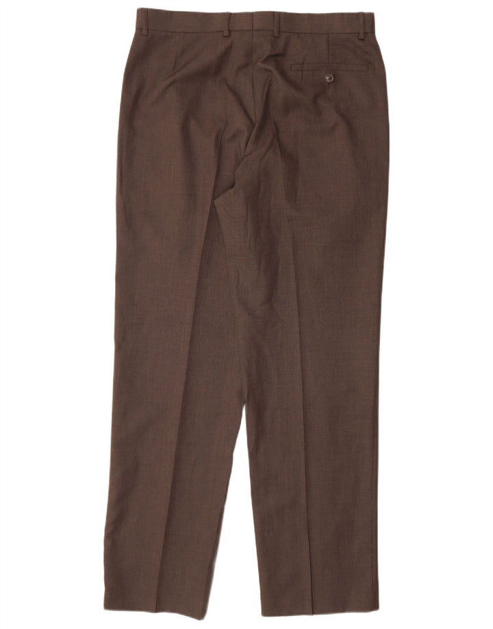 MARKS & SPENCER Herren-Anzughose, gerade, B34, L33, braun, Polyester
