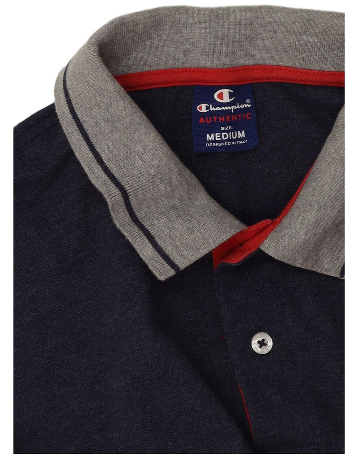 Champion Herren-Langarm-Rugby-Poloshirt, mittelgroß, Marineblau
