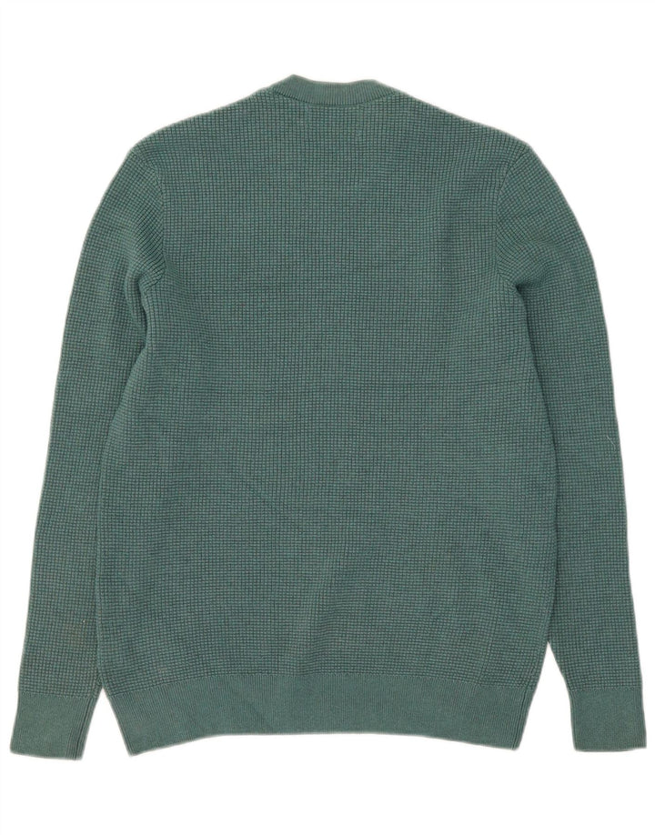 Marks & Spencer Herren-Pullover mit Rundhalsausschnitt, mittelgrün, Polyester