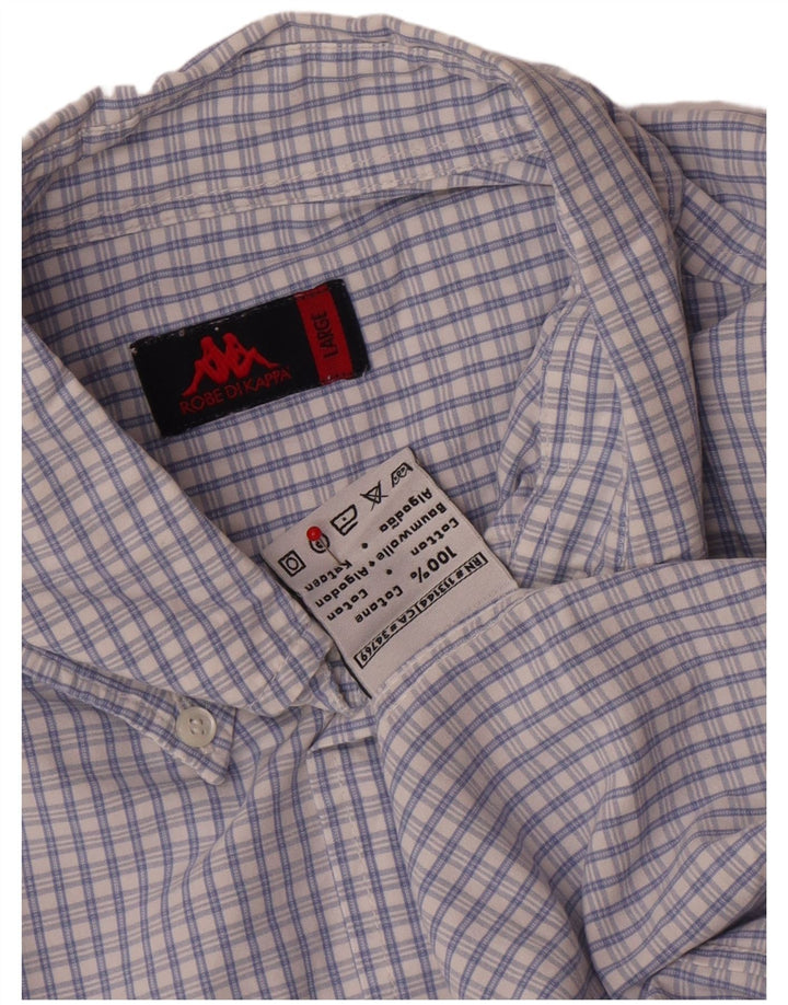 KAPPA Herrenhemd, groß, blau, Gingham-Baumwolle