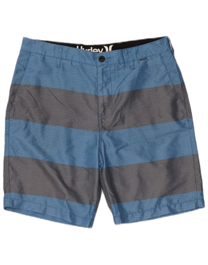 Hurley Herren-Chinoshorts W33 Mittelblau gestreift aus Polyester
