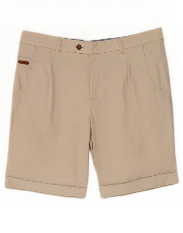 Zara Herren Pegged Casual Shorts EU 42 Large W32 Beige Baumwolle