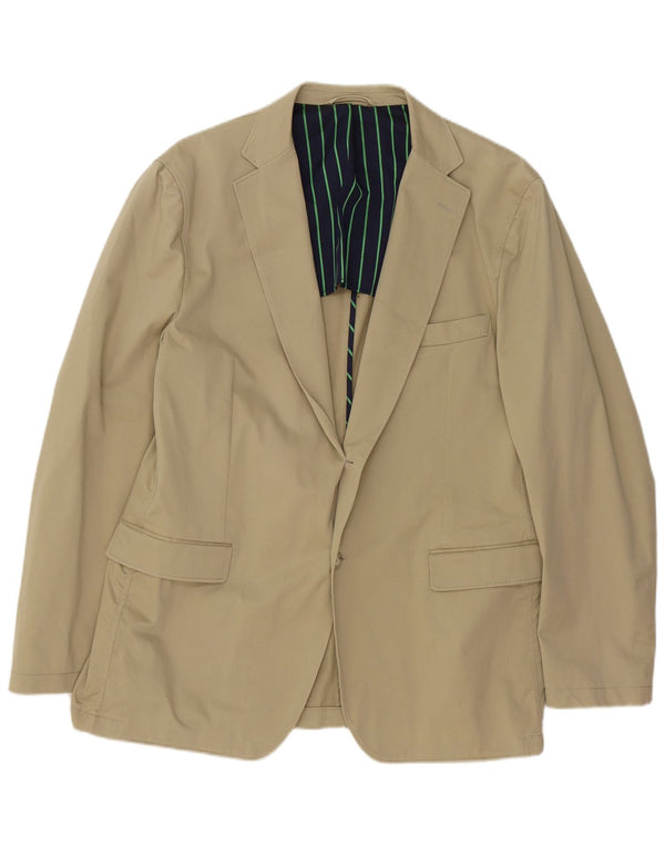 Gant Herren 2-Knopf-Blazerjacke IT 54 2XL Beige Baumwolle