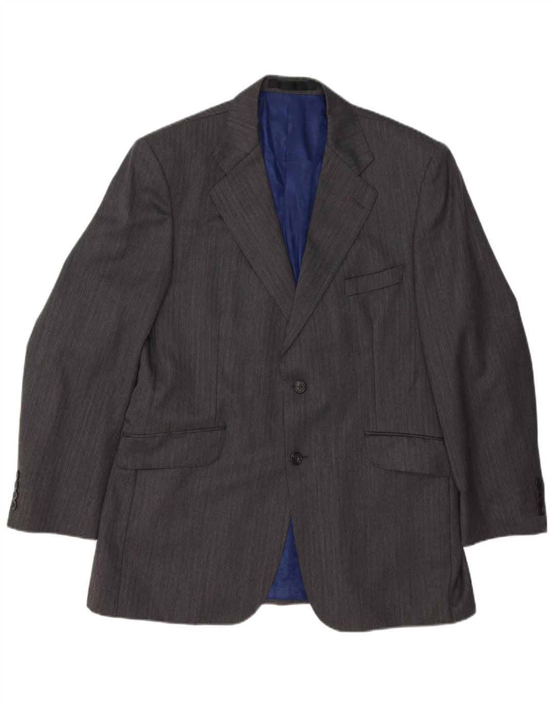 Marks & Spencer Herren-Blazer mit 2 Knöpfen, Gr. 42, Grau, Wolle mit Nadelstreifen