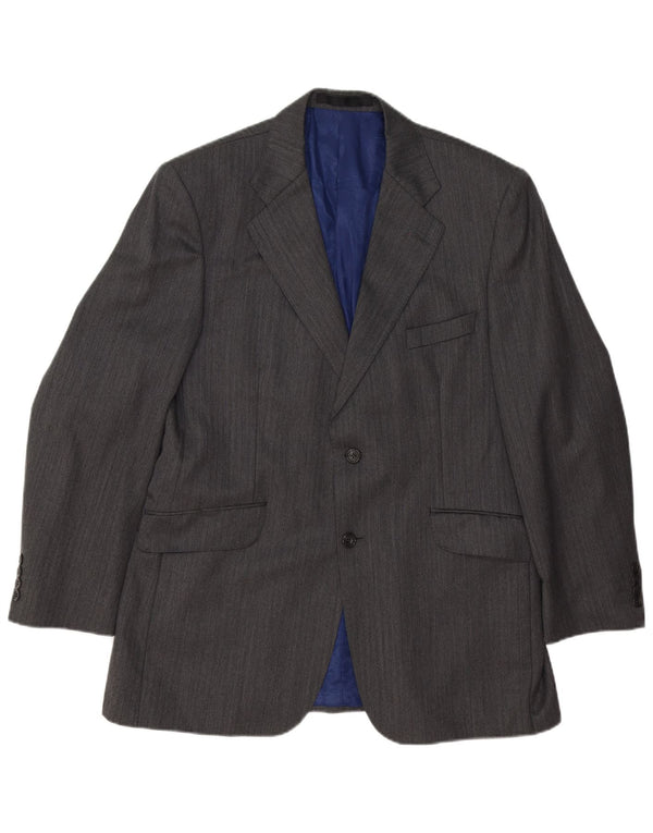Marks & Spencer Herren-Blazer mit 2 Knöpfen, Gr. 42, Grau, Wolle mit Nadelstreifen