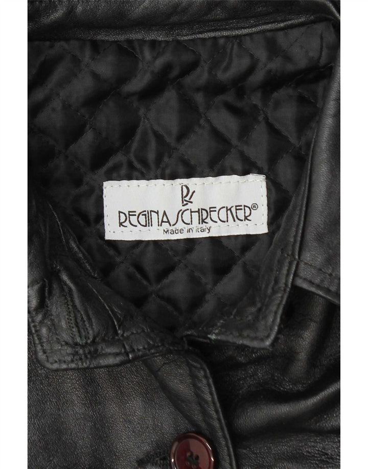 Regina Schrecker Damen Lederjacke UK 10 Small Schwarz