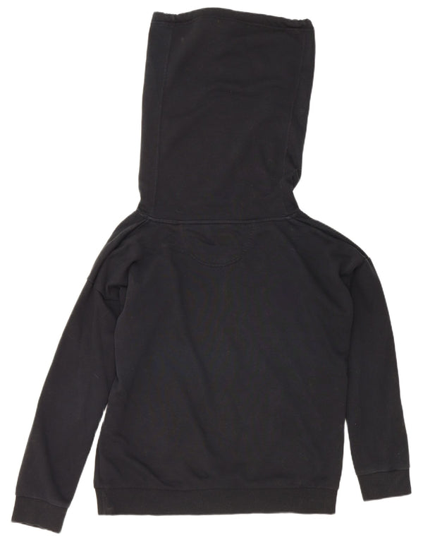 Adidas Damen Graphic Roll Neck Hoodie Pullover UK 12/14 Mittelschwarze Baumwolle