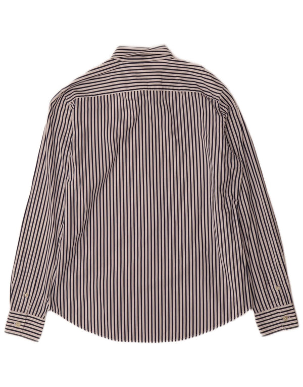 Ralph Lauren Damenhemd US 10 Large Marineblaue Nadelstreifen-Baumwolle