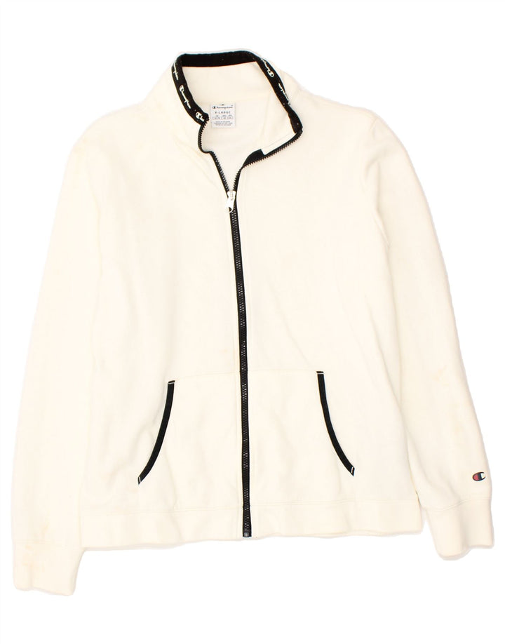 CHAMPION Womens Tracksuit Top Jacket UK 18 XL White Cotton Vintage Champion and Second-Hand Champion from Messina Hembry 