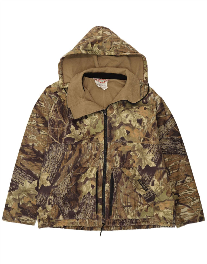 Vintage Herren Windjacke IT 50/52 Large Khaki Floral Polyester