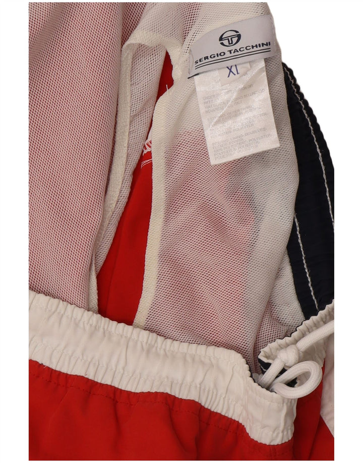 SERGIO TACCHINI Herren-Badeshorts mit Grafik, XL, rotes Farbblock-Polyester