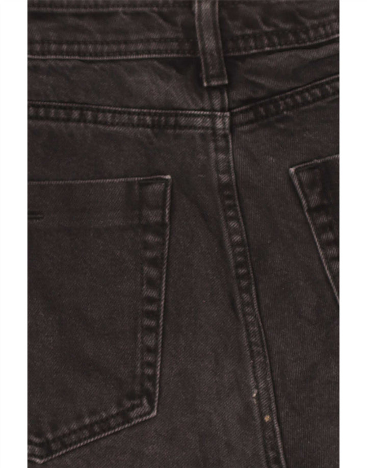Zara Damen-Jeansshorts, mittelgroß, W28, schwarze Baumwolle