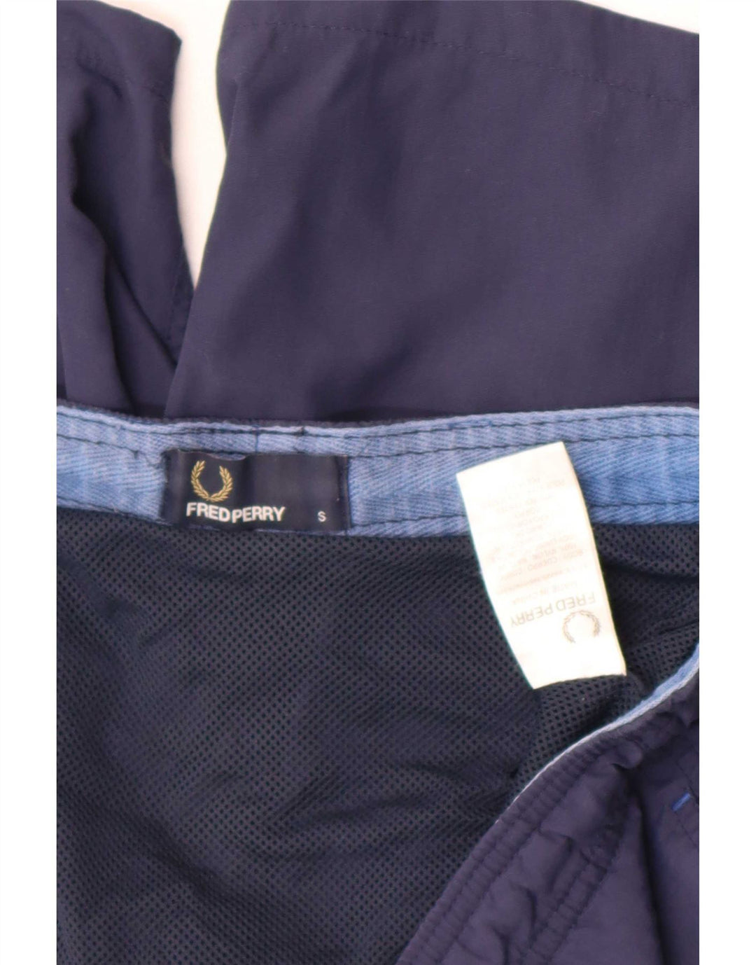 Fred Perry Herren-Badeshorts, klein, marineblaues Nylon