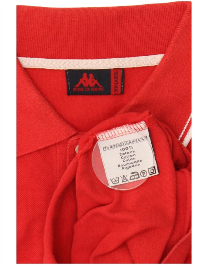 KAPPA Herren Poloshirt 2XL Rote Baumwolle