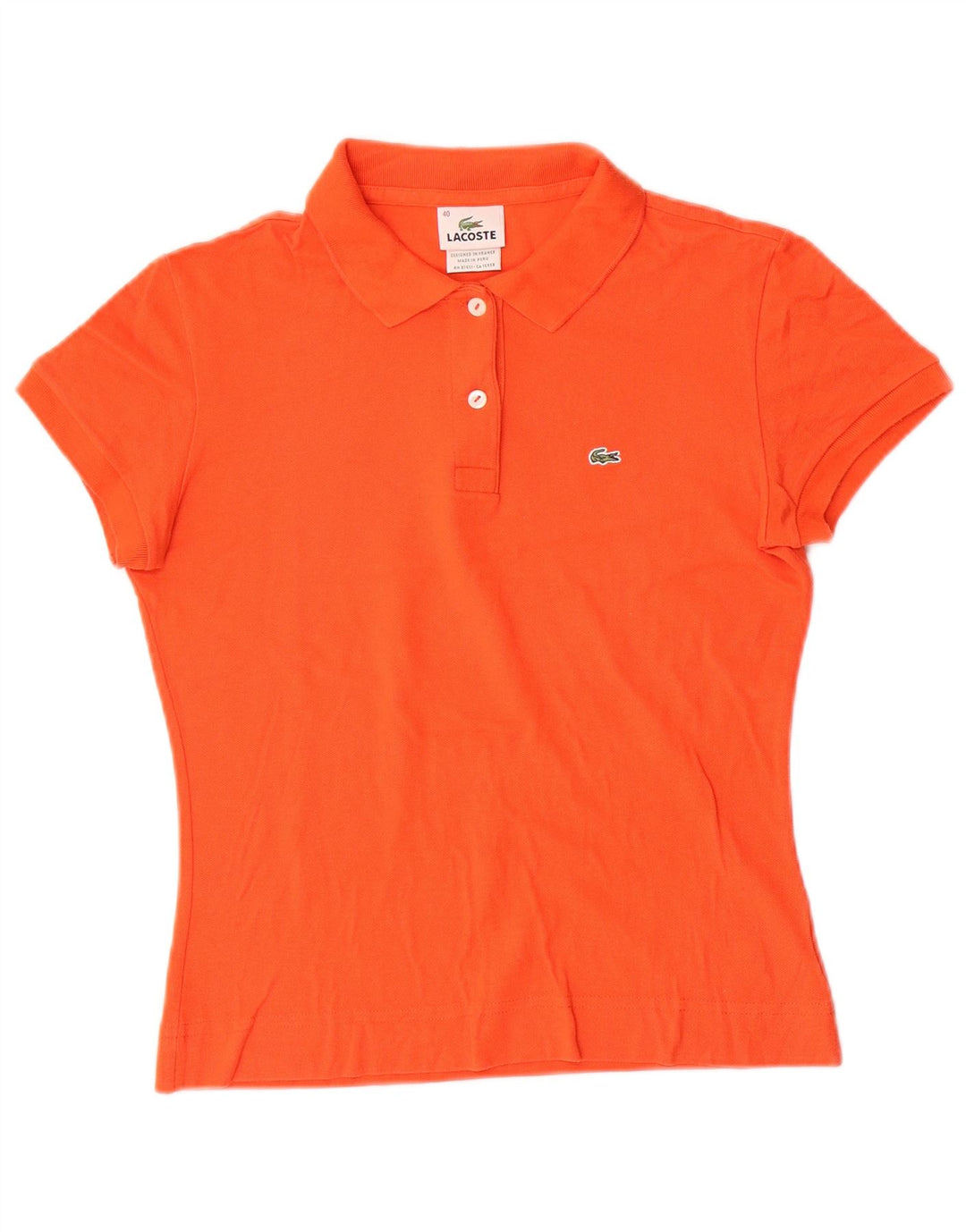 Lacoste Damen Poloshirt Größe 40 Mittelorange Baumwolle