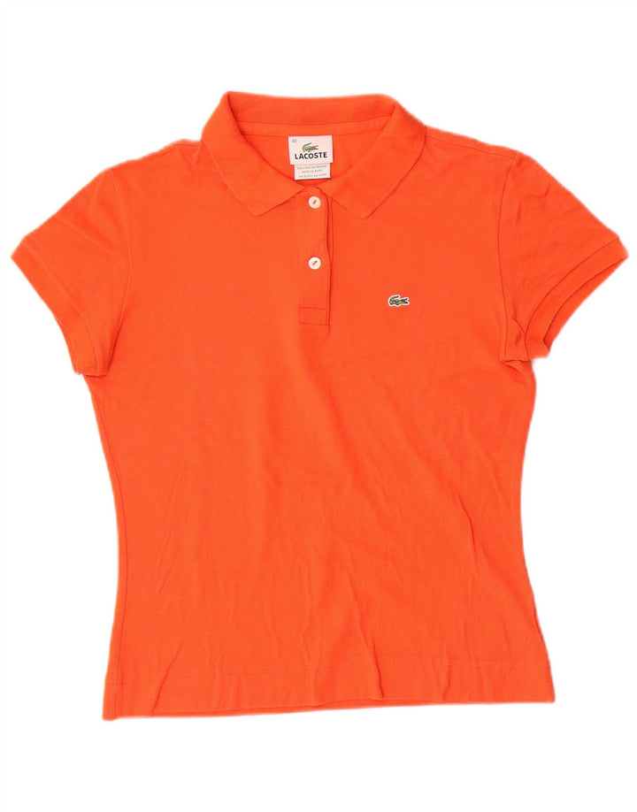 Lacoste Damen Poloshirt Größe 40 Mittelorange Baumwolle