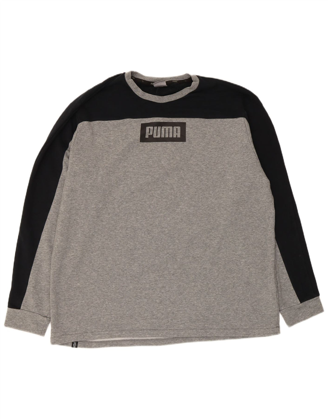 Puma Herren Graphic Sweatshirt Pullover XL Grau Colourblock Baumwolle