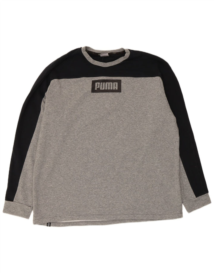 Puma Herren Graphic Sweatshirt Pullover XL Grau Colourblock Baumwolle