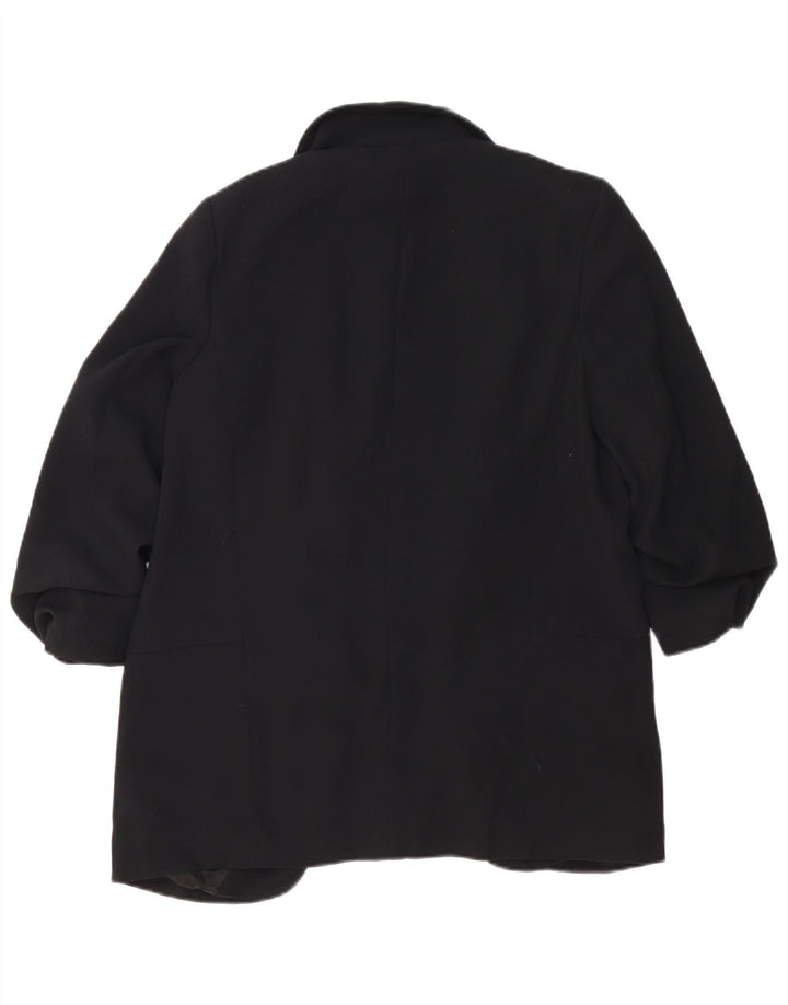 ZARA Damen-Blazer mit 3/4-Ärmeln, offen, UK 14, Mittelschwarz, Polyester