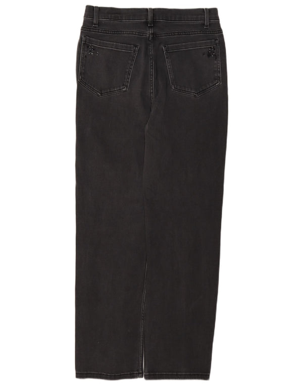 Marks & Spencer Damen Straight Jeans UK 10 Small W27 L28 Graue Baumwolle