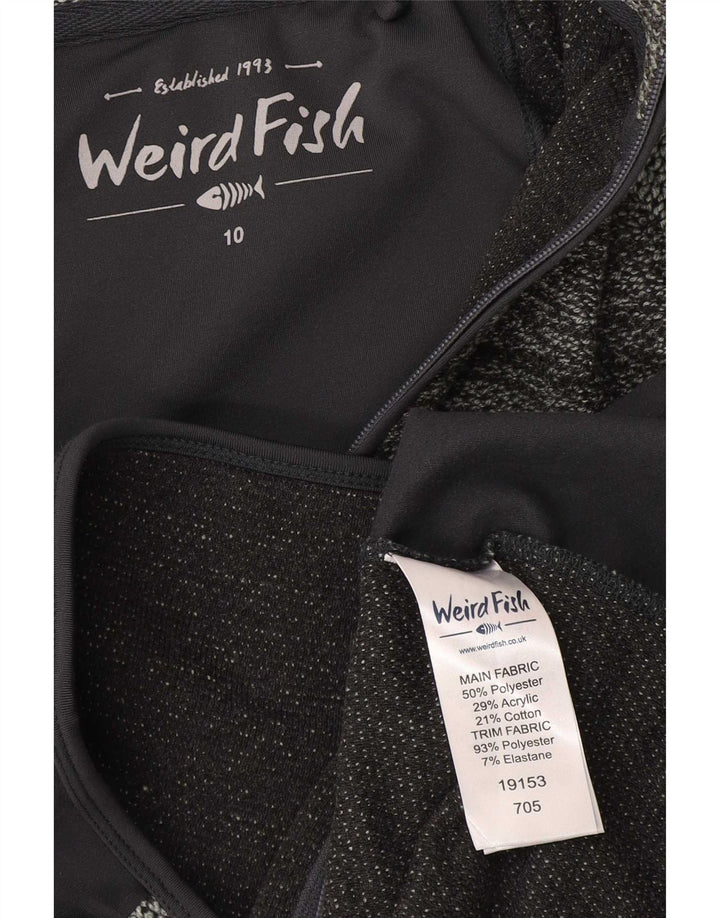 Weird Fish Grafik-Trainingsanzugoberteil für Damen, UK 10, Größe S, Grau, Farbblock