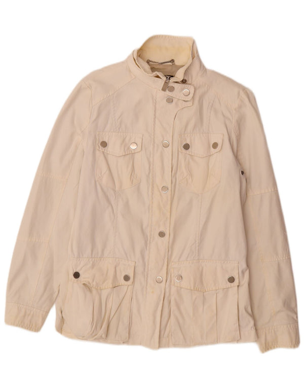 Zara Damen Utility-Jacke UK 16 Large Off White Nylon
