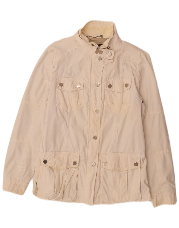 Zara Damen Utility-Jacke UK 16 Large Off White Nylon