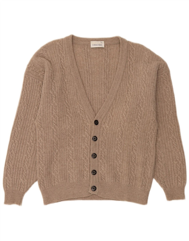 Commander Herren-Strickjacke IT 50 Mittelbeige Lammwolle