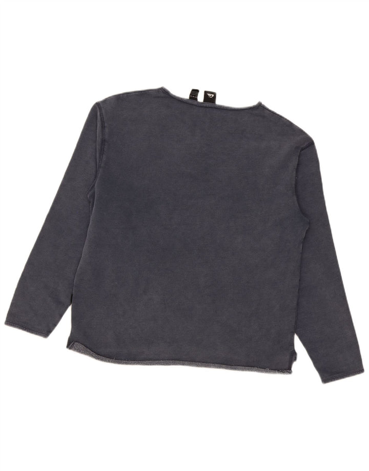 Quiksilver Damen-Sweatshirt-Pullover UK 14 Mittelmarineblaue Baumwolle
