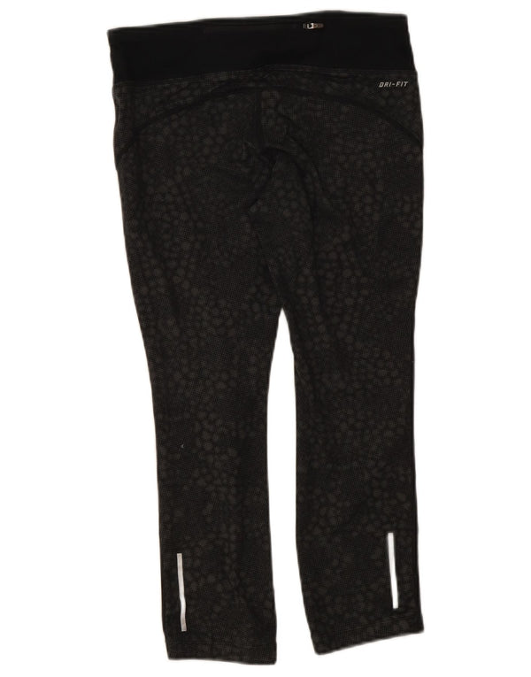 Nike Damen Dri Fit Leggings UK 10 Small Schwarz Geometrisch