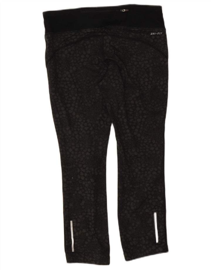 Nike Damen Dri Fit Leggings UK 10 Small Schwarz Geometrisch