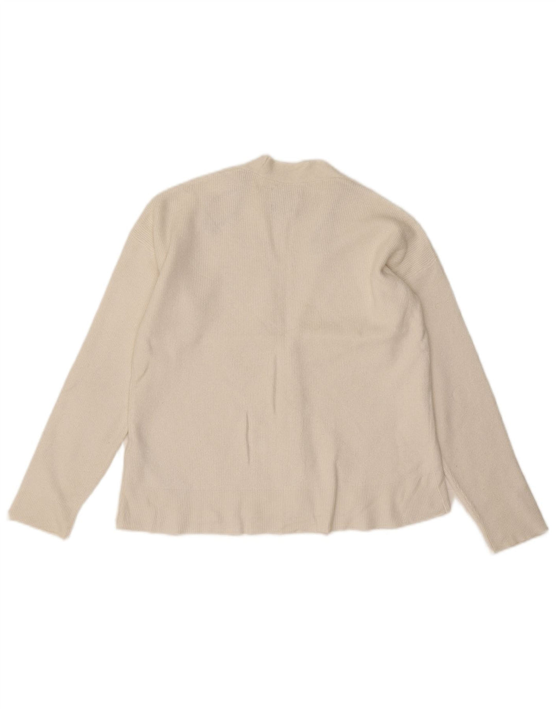 Massimo Dutti Damen Crop Cardigan Pullover UK 10 Small Weiße Viskose
