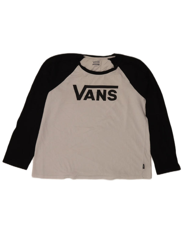 Vans Damen Graphic Top Langarm UK 18 XL Weiß Farbblock