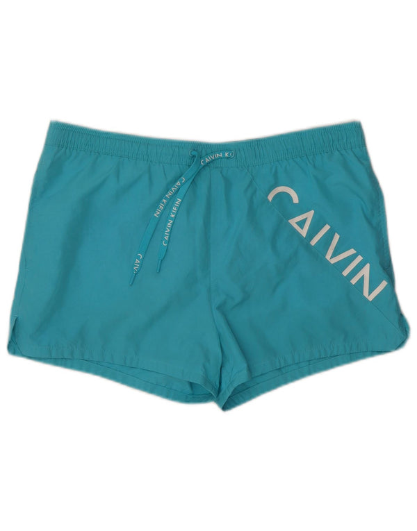 Calvin Klein Herren Badeshorts mit Grafik, Größe L, Blau, Strand