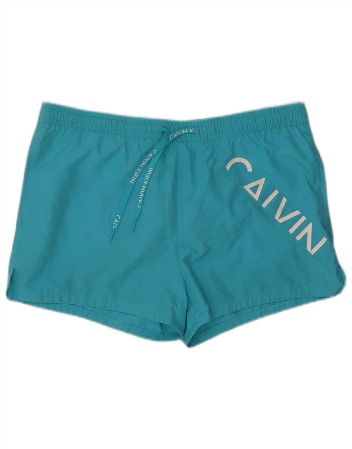 Calvin Klein Herren Badeshorts mit Grafik, Größe L, Blau, Strand