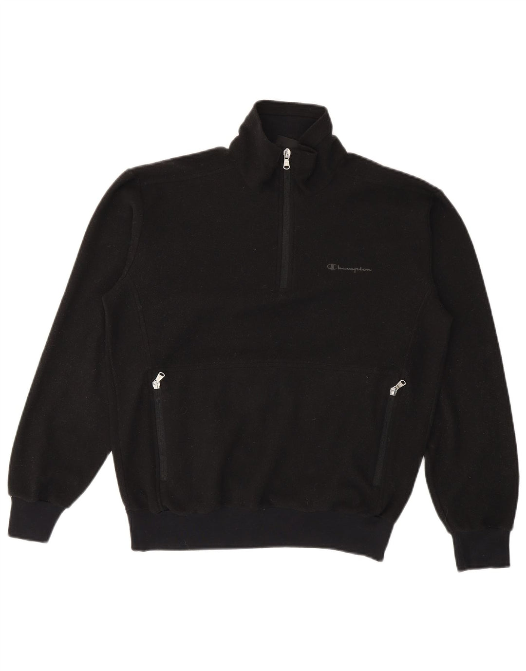 Champion Damen-Fleecepullover mit Reißverschluss, UK 14, Mittelschwarz, Polyester