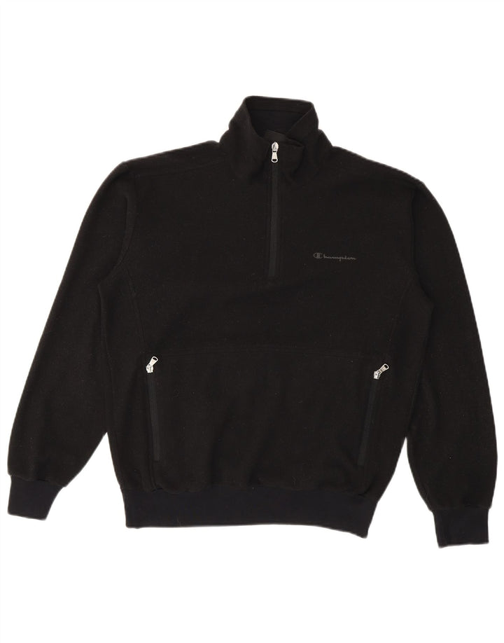 Champion Damen-Fleecepullover mit Reißverschluss, UK 14, Mittelschwarz, Polyester