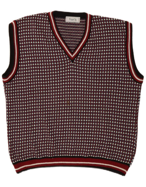 Vintage Herren Weste Tank Top XL Mehrfarbige geometrische Baumwolle