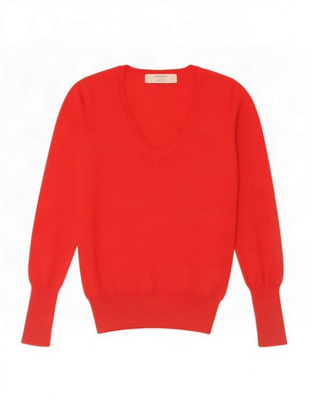 Zara Damen-Pullover mit V-Ausschnitt, Gr. 12, mittelrot