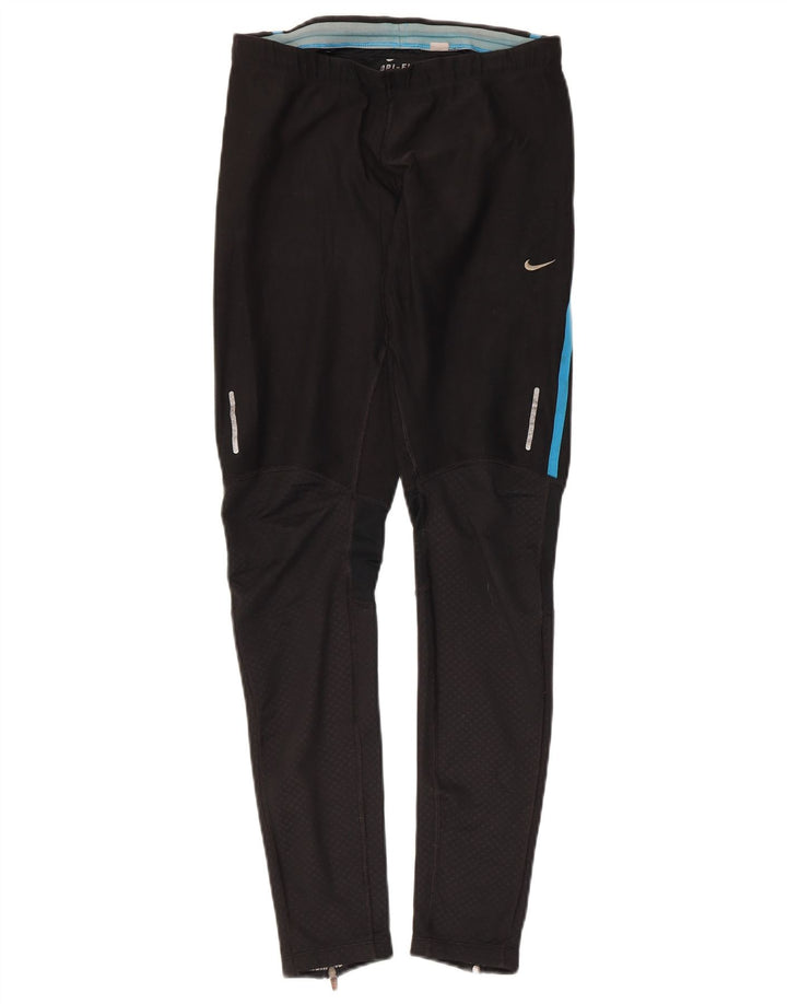 Nike Damen Dri Fit Leggings UK 14 Medium Schwarz Gepunktet