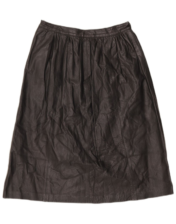 Vintage Damen Lederrock EU 38 Medium W28 Schwarz