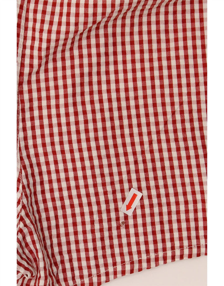 Ermenegildo Zegna Herren-Badeshorts, großes rotes Gingham-Muster