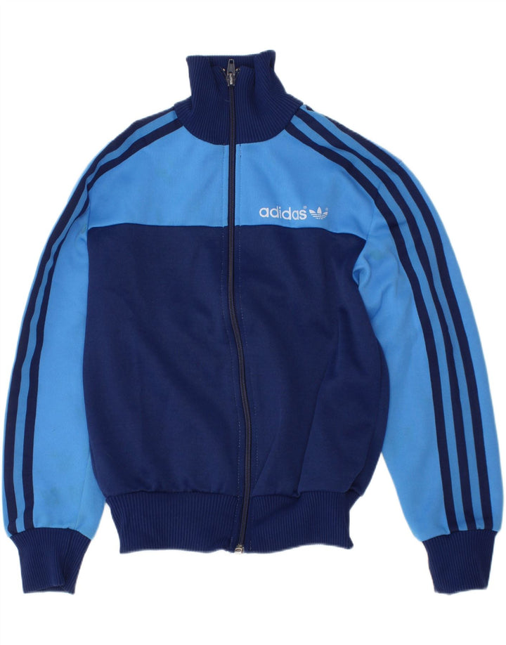 ADIDAS Jungen-Trainingsanzug-Top-Jacke, 9–10 Jahre, Marineblau, Farbblock