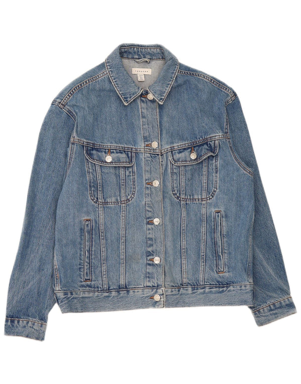 Topshop Damen-Jeansjacke in Übergröße, Gr. 10, Größe S, Blau, Baumwolle