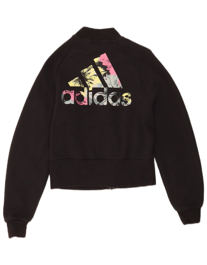 Adidas Damen Graphic Oversized Trainingsanzug Top Jacke UK 0/2 2XS Schwarz