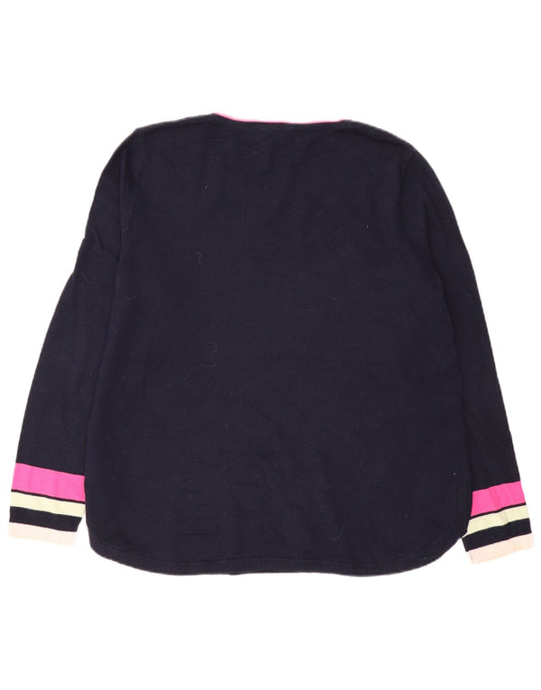 Laura Ashley Damen-Pullover mit U-Boot-Ausschnitt, Gr. 42, Größe L, Marineblau mit Blumenmuster
