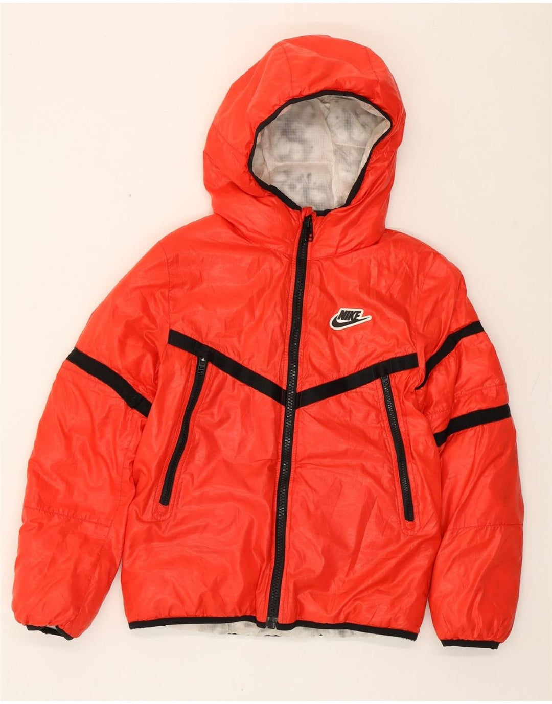 NIKE Jungen-Jacke mit Standard-Passform, gepolstert, 13–14 Jahre, Größe L, Rot, Farbblock