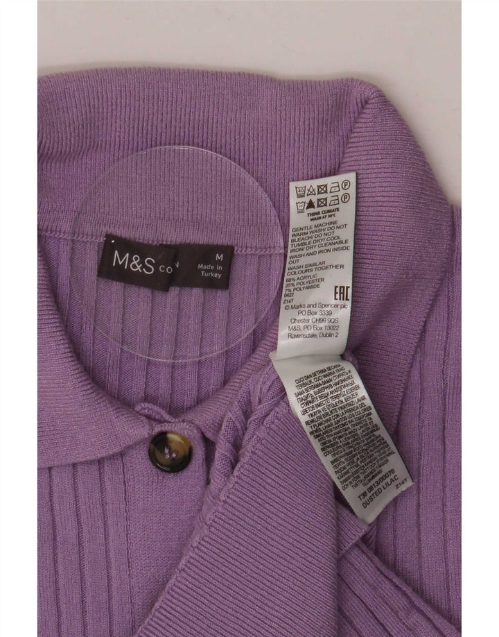 Marks & Spencer Damen-Cardigan mit kurzen Ärmeln, Gr. 14, Mittelviolett