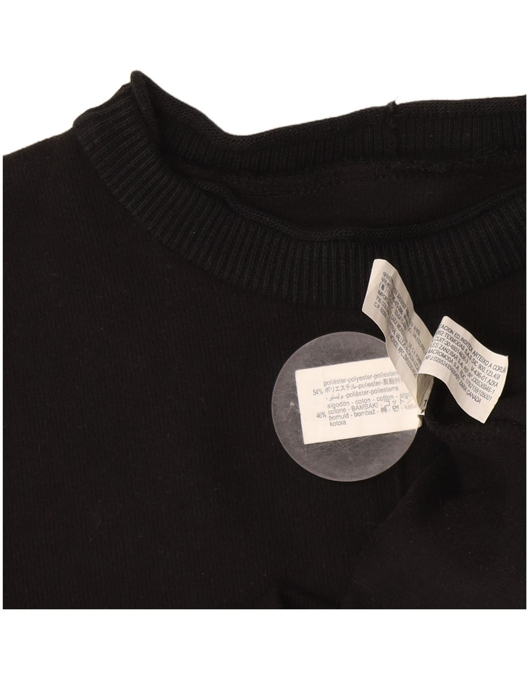 Zara Damen Pulloverkleid UK 14 Medium Schwarz Polyester